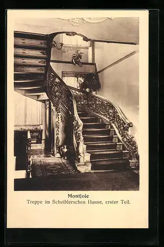 AK Montjoie, Treppe im Scheiblerschen Haus, erster Teil