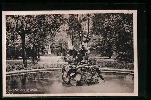 AK Liegnitz, am Reiherbrunnen