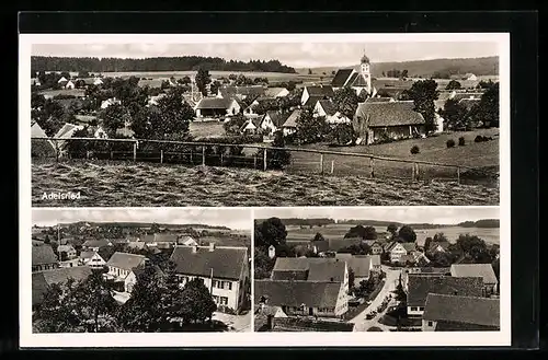 AK Adelsried, Ortsansicht aus der Vogelschau