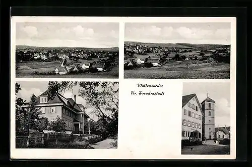 AK Wittlensweiler / Freudenstadt, Rathaus, Gesamtansichten