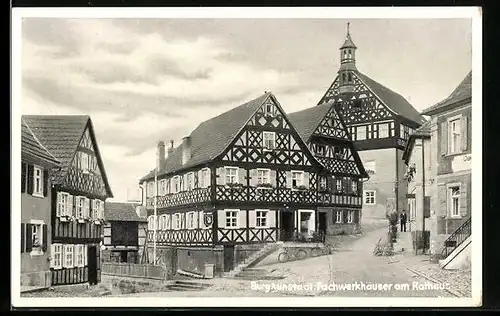 AK Burgkunstadt, Fachwerkhäuser am Rathaus