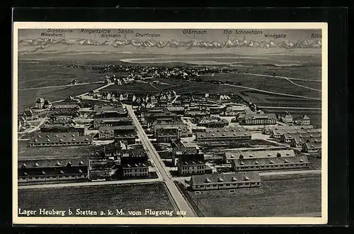 AK Stetten a. k. M. Lager Heuberg aus dem Flugzeug gesehen