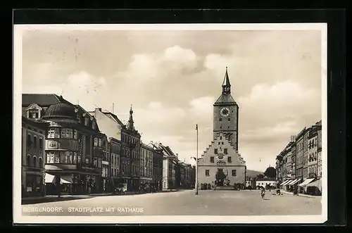 AK Deggendorf, Stadtplatz mit Rathaus