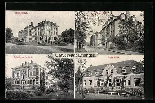 AK Erlangen, Collegienhaus, Kinder-Klinik, Botanisches Institut