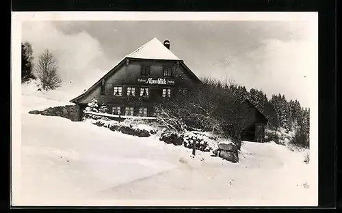 AK St. Blasien, Rasthaus-Pension Alpenblick im Winter