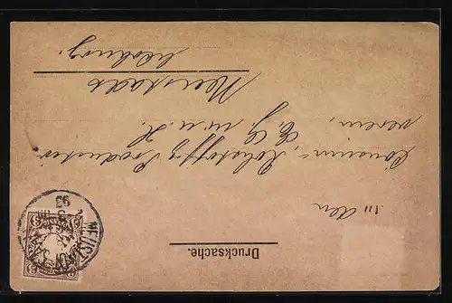 AK Neustadt a. S., Mitteilungskarte Firma Karl Hayd, Kern- und Schmierseifen