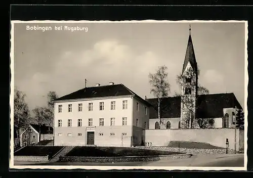 AK Bobingen bei Augsburg, an der Kirche