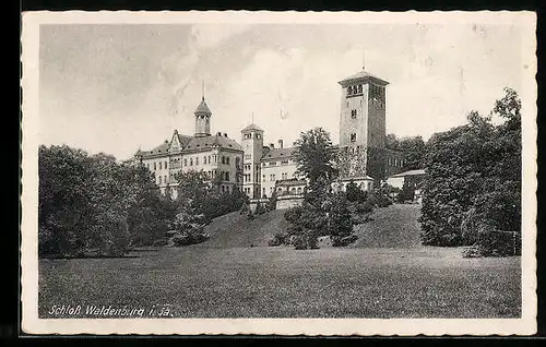 AK Waldenburg i. Sa., Blick zum Schloss