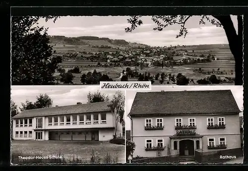 AK Heubach / Rhön, Theodor-Heuss-Schule, Rathaus, Gesamtansicht