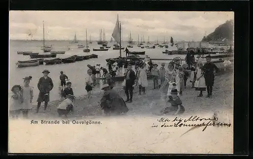 AK Hamburg-Övelgönne, Besucher am Strand