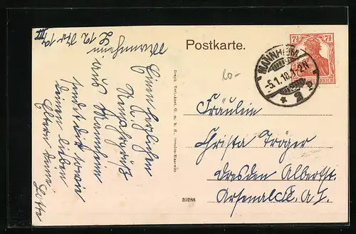 AK Mannheim, Kaiserring mit Bismarck-Denkmal