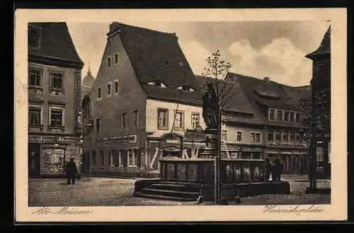 AK Alt-Meissen, Ortspartie am Heinrichsplatz