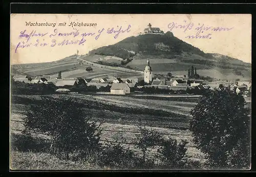 AK Holzhausen, Ortsansicht mit Wachsenburg