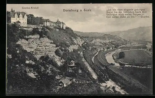 AK Dornburg a. Saale, Blick auf dem Goethe-Schloss