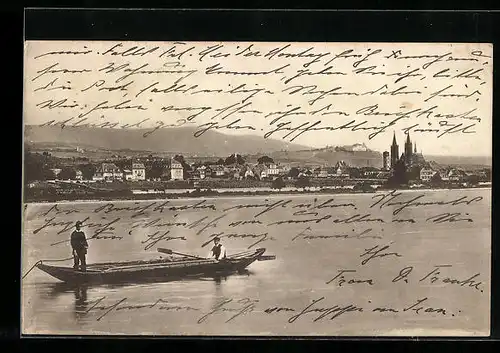 AK Geisenheim, Ortsansicht vom Wasser