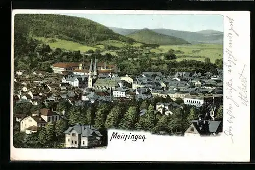 AK Meiningen, Ortsansicht im Grünen