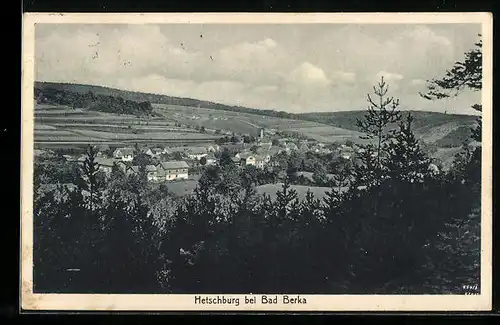 AK Hetschburg, Ortsansicht aus dem Wald