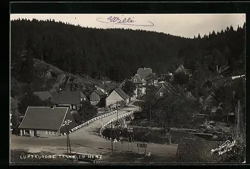 AK Tanne /Harz, Blick auf den Luftkurort im Wald