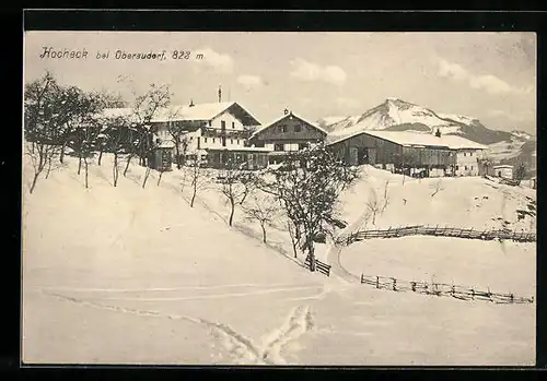 AK Hocheck /Oberaudorf, Ortsansicht im Winter