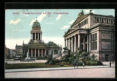 AK Berlin, Gendarmenmarkt mit Kgl. Schauspielhaus