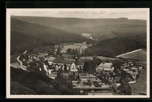 AK Hattenheim / Rheingau, Ortsansicht mit Kloster Eberbach