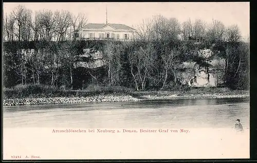 AK Neuburg, Arcoschlösschen vom Fluss aus