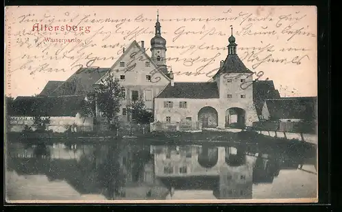 AK Altersberg, Wasserpartie mit Blick auf die Kirche