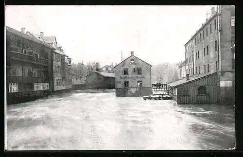 AK Nürnberg, Insel Schütt, Wespennest, Hochwasser 5. Feb. 1909