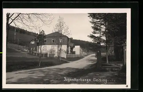 AK Geising, Jugendherberge mit Strasse