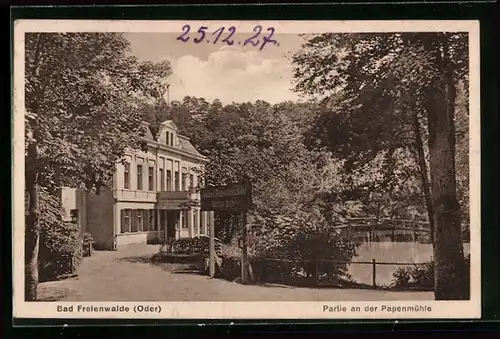 AK Bad Freienwalde /Oder, Partie an der Papenmühle