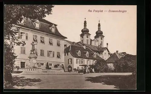 AK Donaueschingen, Partie am Postplatz