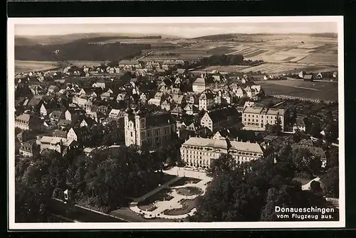 AK Donaueschingen, Ortsansicht vom Flugzeug aus