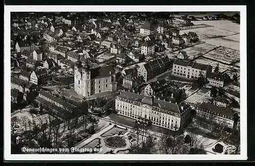 AK Donaueschingen, Ortsansicht vom Flugzeug aus