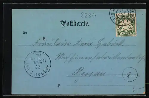 Mondschein-AK Bad Reichenhall, Kurgarten Achselmannstein