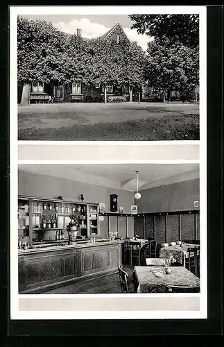 AK Alverskirchen, Gasthof Hermann-Strohbücker, Aussen- und Innenansicht