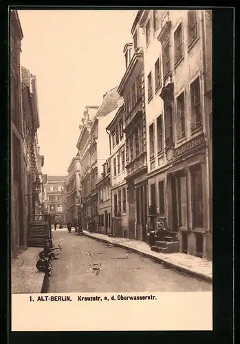 AK Berlin, Partie in der Kreuzstrasse a. d. Oberwasserstrasse