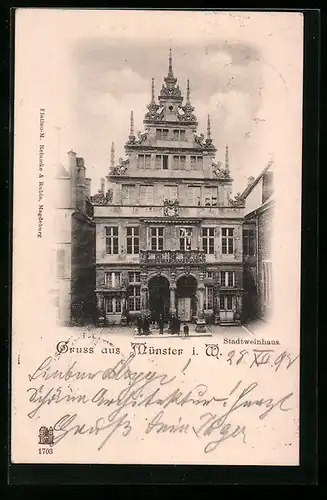 AK Münster i. W., Partie am Stadtweinhaus