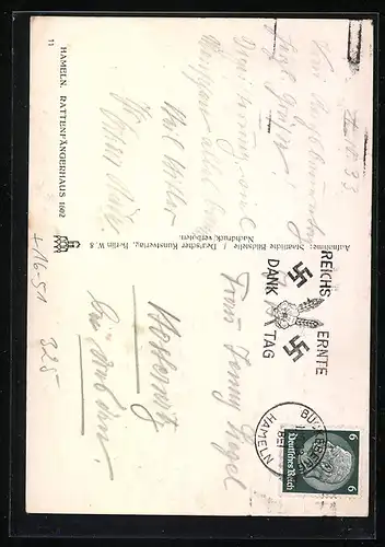 AK Hameln, Partie am Rattenfängerhaus