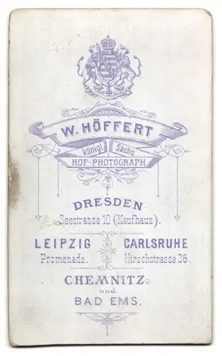 Fotografie W. Höffert, Dresden, Seestr. 10, Junge Dame mit Hochsteckfrisur