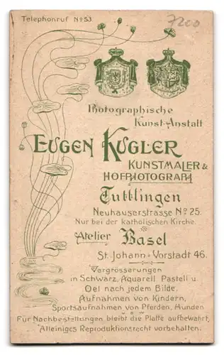 Fotografie Eugen Kugler, Tuttlingen, Neuhauserstr. 25, Junge Dame mit einem Haarknoten