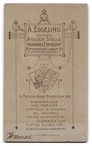 Fotografie A. Eggeling, Hamburg-Eppendorf, Eppendorfer Landstr. 54, Junge im Matrosenanzug mit kleinem Kind