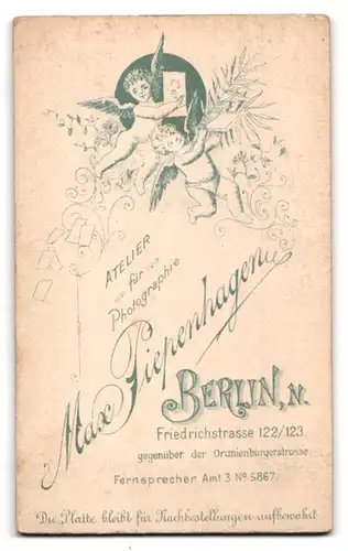 Fotografie Max Piepenhagen, Berlin, Friedrichstr. 122-123, Bürgerliche Dame im weissen Kleid