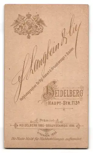 Fotografie F. Langbein & Cie., Heidelberg, Haupt-Str. 113 A, Junger Herr im modischen Anzug