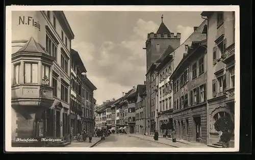 AK Rheinfelden, Strasse Marktgasse mit Geschäften