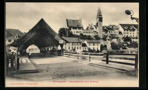 AK Bremgarten, Reussbrücke und Amthof