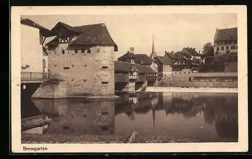 AK Bremgarten, Teilansicht mit Brücke