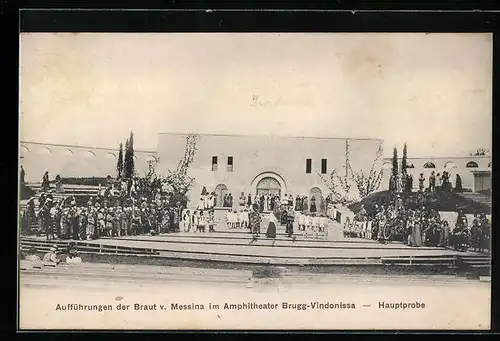 AK Brugg-Vindonissa, Aufführungen der Braut v. Messina im Amphitheater, Hauptprobe
