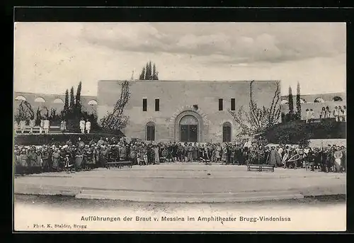 AK Brugg, Amphitheater Brugg-Vindonissa Aufführungen der Braut nach Messina mit Schauspieler