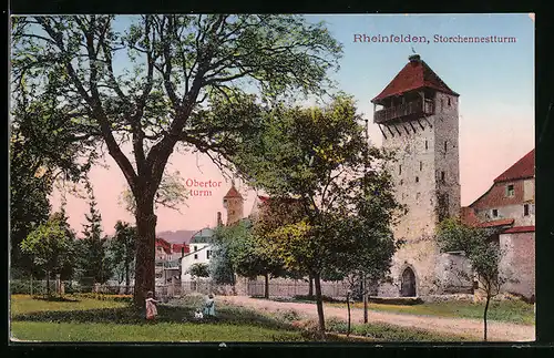 AK Rheinfelden, Strochennestturm und Obertorturm