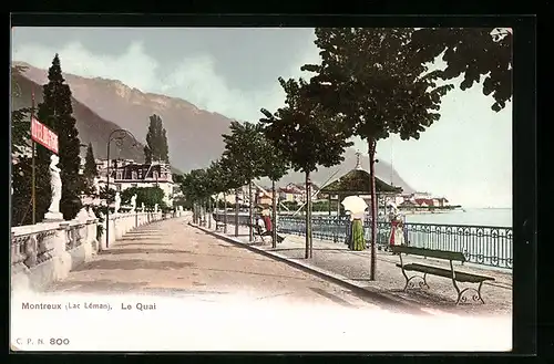 AK Montreux /Lac Leman, Le Quai